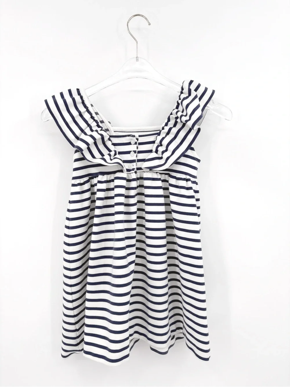 JANIE & JACK Nautical Navy Striped Ruffle Dress Girls 8